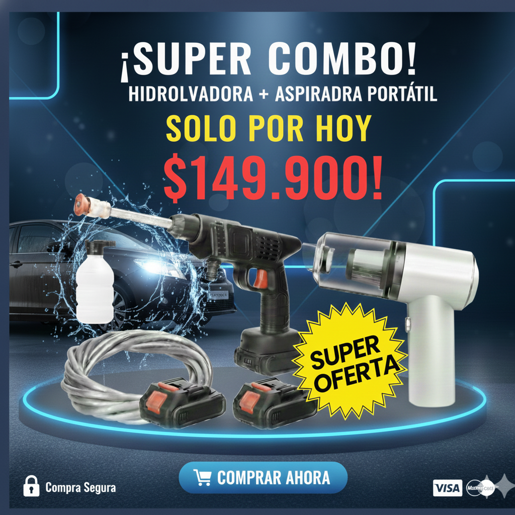 SUPER COMBO IDROLAVADORA + ASPIRADORA PORTATIL